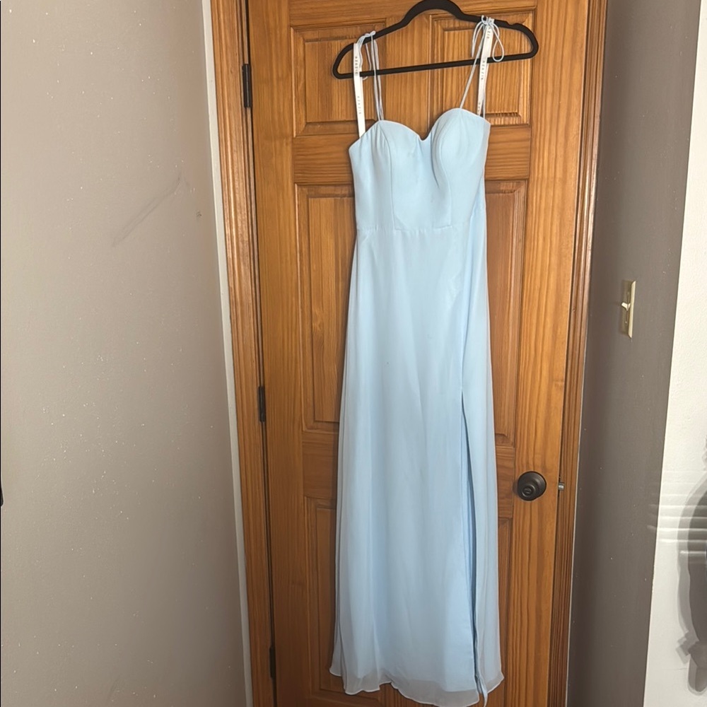 Azazie Aubrey in Sky Blue Bridesmaid Dress